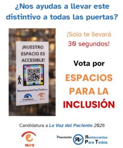 Imagen voz del paciente pidiendo el voto para espacios para la inclusión